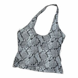 Brand New Skims Women's Size Medium Chrome Snakeskin Print Cling Matte Top